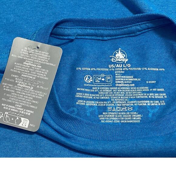 NEW 2022 Walt Disney World Parks Epcot 40th Anniversary Figment Blue Shirt L - Picture 7 of 8
